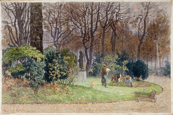 Jardiniers dans le square de la mairie du 14ème arrondissement 15 16 novembre 19