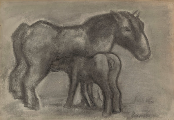Paard met veulen 1947