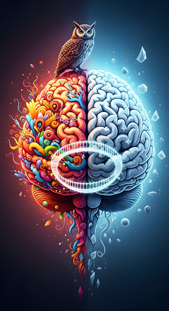 Dual Brain Hemisphere Owl Concept Art - Free mobile Wallpaper