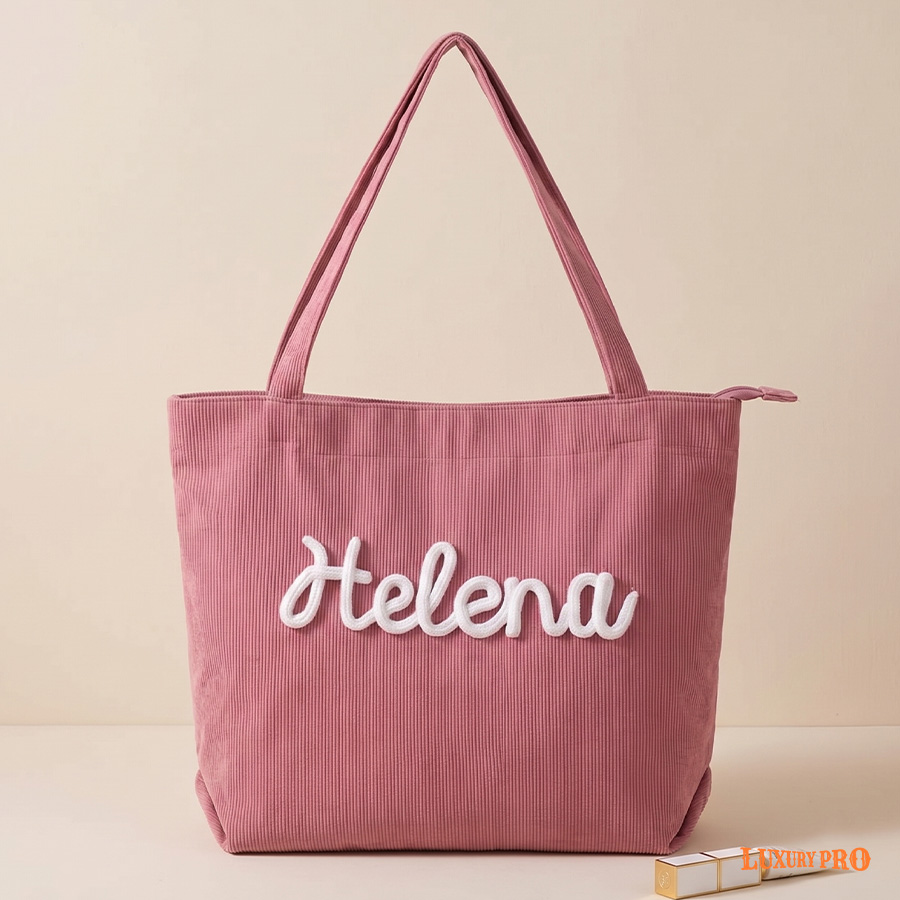 Corduroy hot stamping tote bag-GS-521