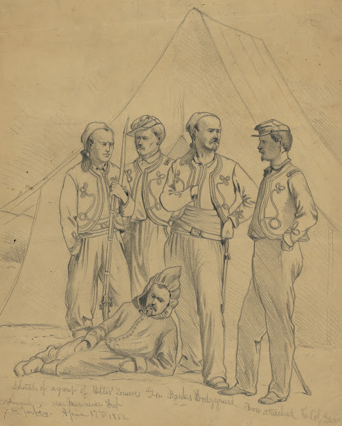 Sketch of a group of Collis ZouavesGen Banks bodyguard now attached to Col Geary