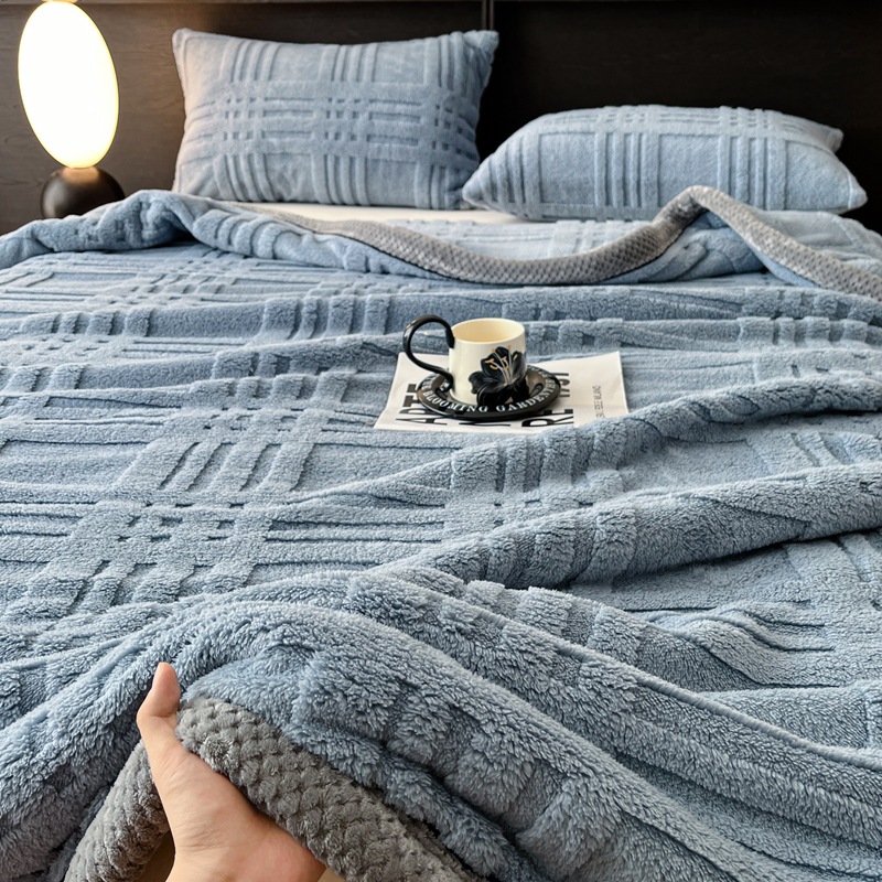 Soft Coral Fleece Living Blanket, Double-Sided, Various Sizes