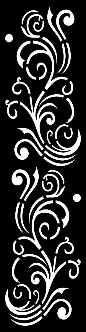 Floral Scrollwork Stencil Free SVG for Glowforge Pro Cutting and Engraving