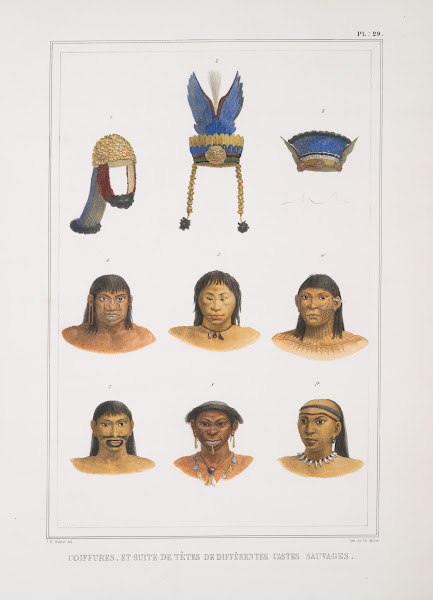 Coiffures et suite de têtes de différentes castes sauvages 1834   1839