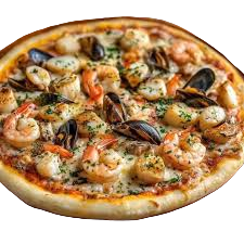 Seafood — Mushrooms, fresh tomatoes, tuna, prawns & anchovies