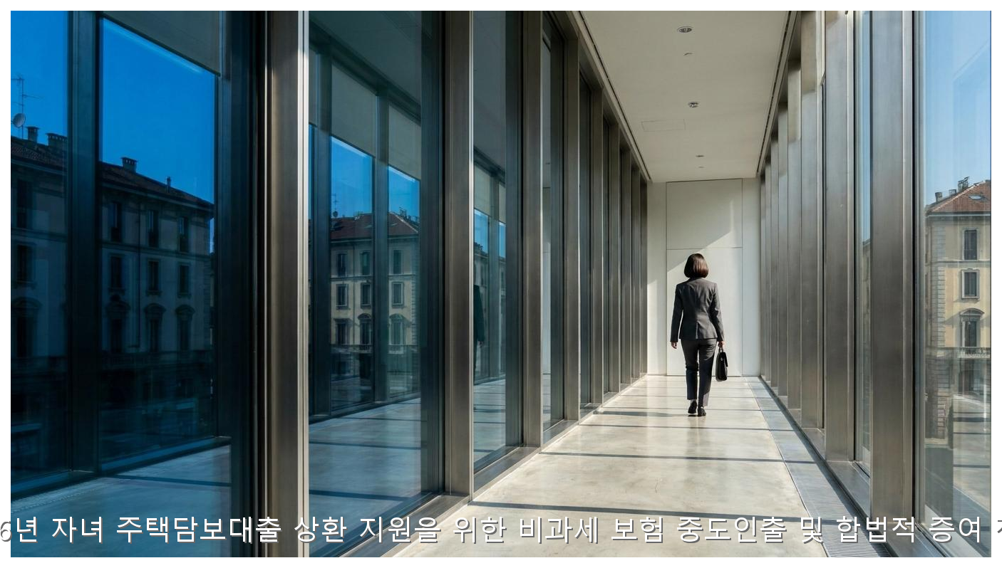 2026년 자녀 주택담보대출 상환 지원을 위한 비과세 보험 중도인출 및 합법적 증여 전략 핵심 안내 및 분석 인포그래픽 (4)