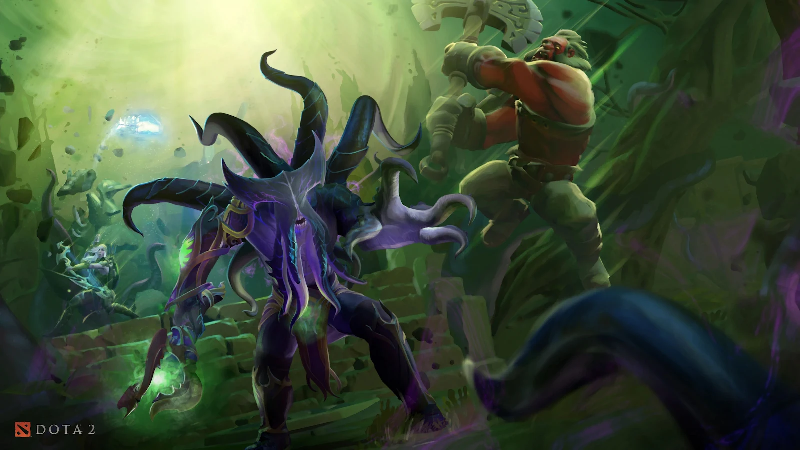 A Stunning Dota 2, Dota, Valve Corporation, Faceless Void, Tentacles 4K Desktop and Mobile Wallpaper Background (3840x2160)