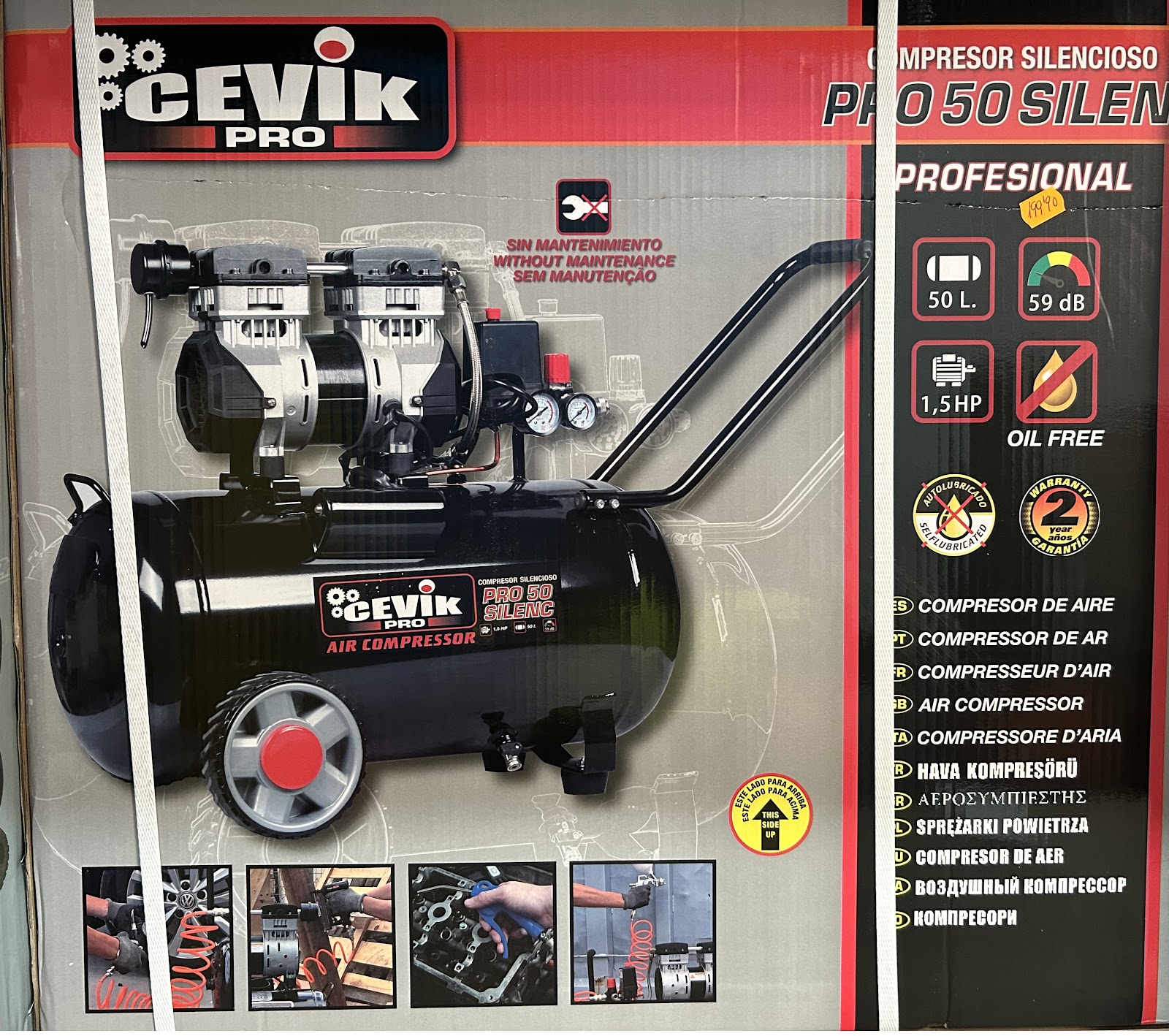  COMPRESOR CEVIK SILENT DE 50 LITROS