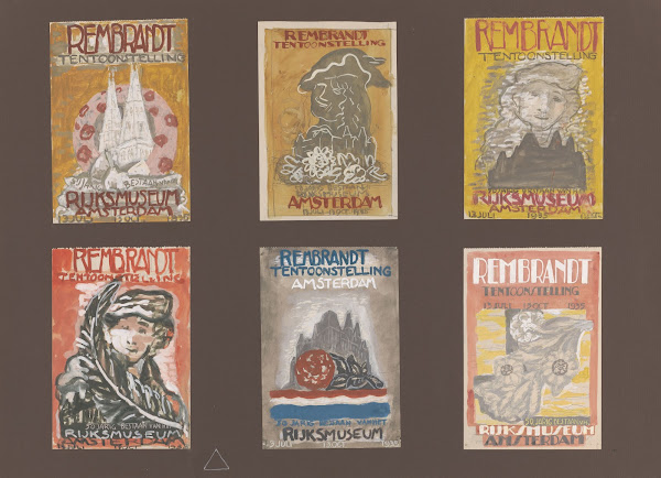 Zes affiches voor Rembrandt tentoonstelling 1935