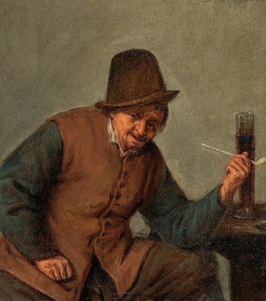A peasant smoking