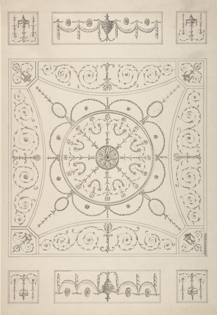 Design for an Oblong Ceiling with an Oval Centre 18th19th century