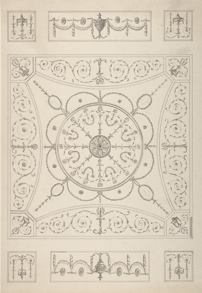 Design for an Oblong Ceiling with an Oval Centre 18th19th century