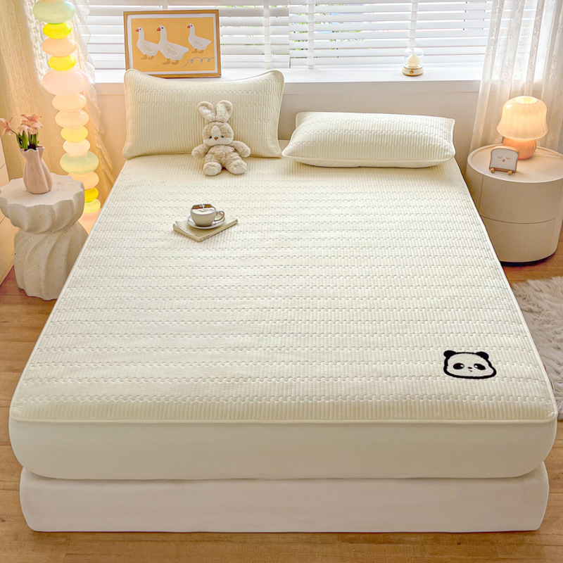 Fitted sheet with quilting, cotton, 1.8 m