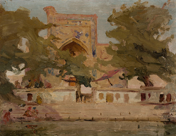 Old Bukhara  mosque on the lake From the journey to Turkestan 1912