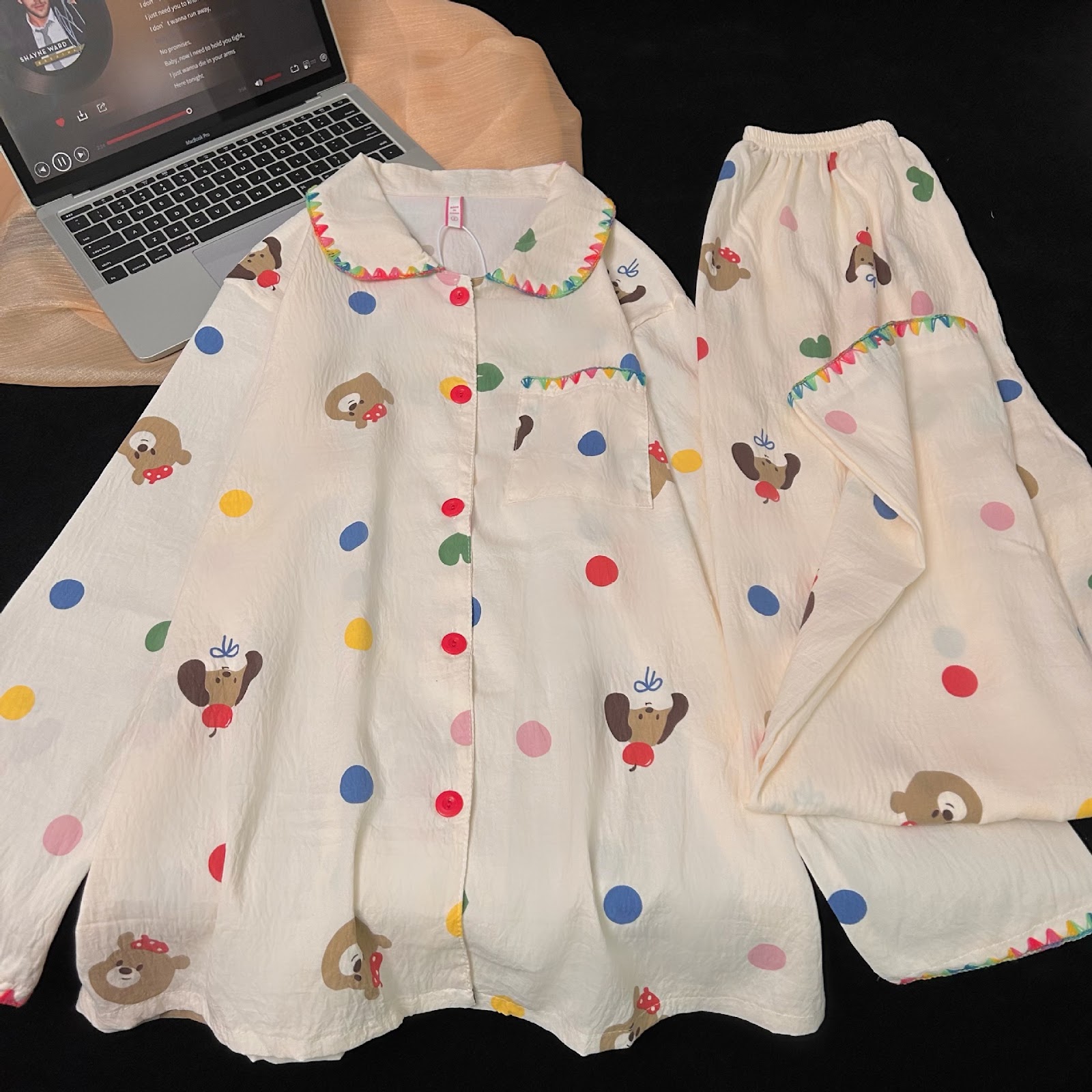 Women's Pajama Set, Cotton, Long Sleeve, Striped