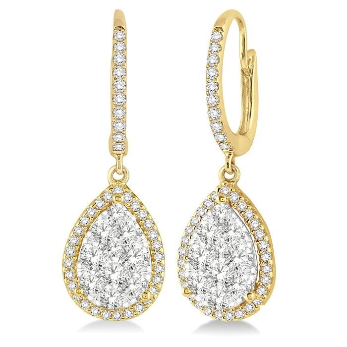 Pear Shape Halo Lovebright Essential Diamond Earrings