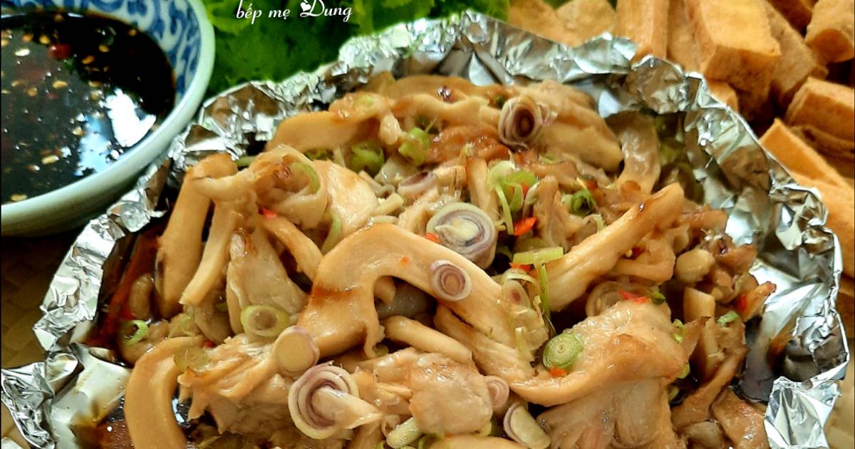 Nấm bào ngư nướng giấy bạc (món chay)