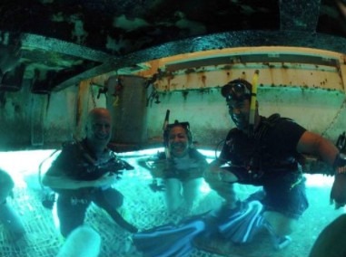 Wet Porch. Aquarius Reef Base, underwater research laboratory, underwater sea lab. CarbonEthics Indonesia