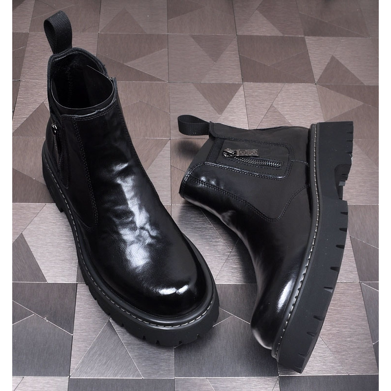 Men's Chelsea Boots, Lined, Leather, for Winter