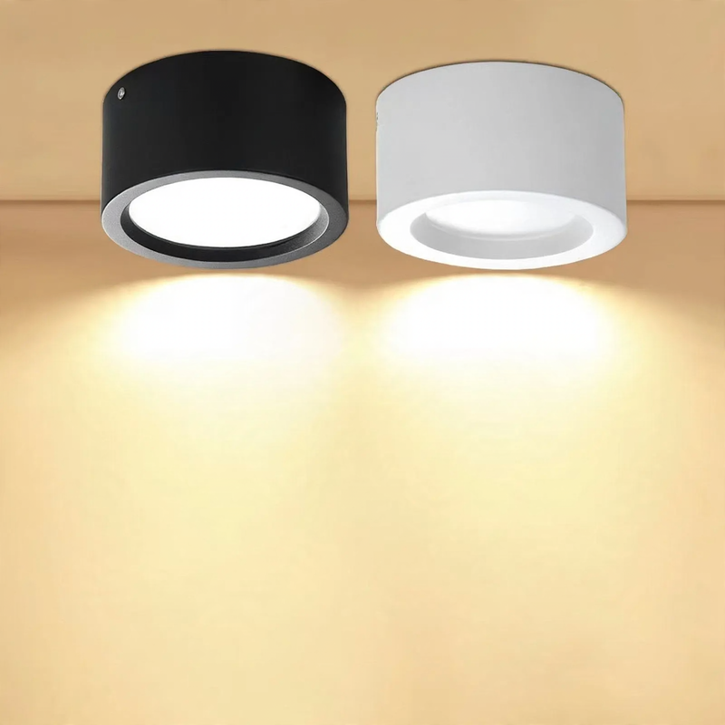 LED surface-mounted light round, stainless steel