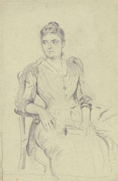 Sitzende Dame mit Fächer