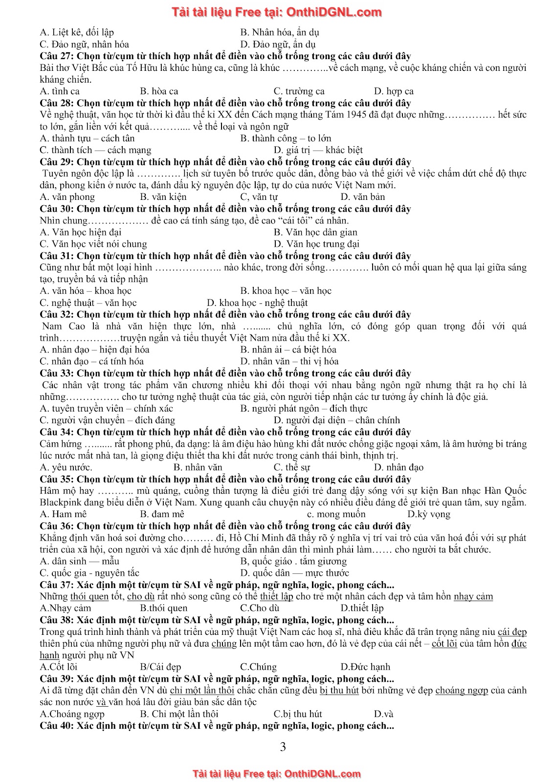 39 Đề ôn HSA - ĐỊnh tính