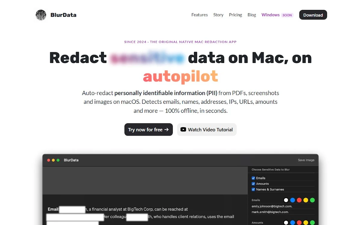 Captura de BlurData