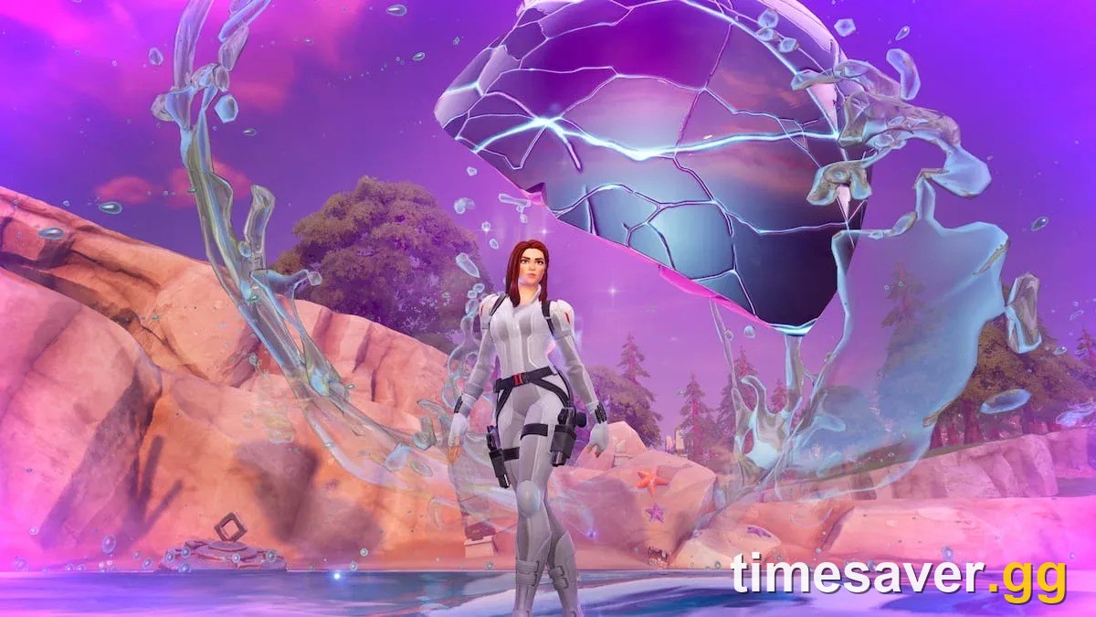 The Fortnite Zero Point depicted as a glowing cracked crystalline sphere with floating shards