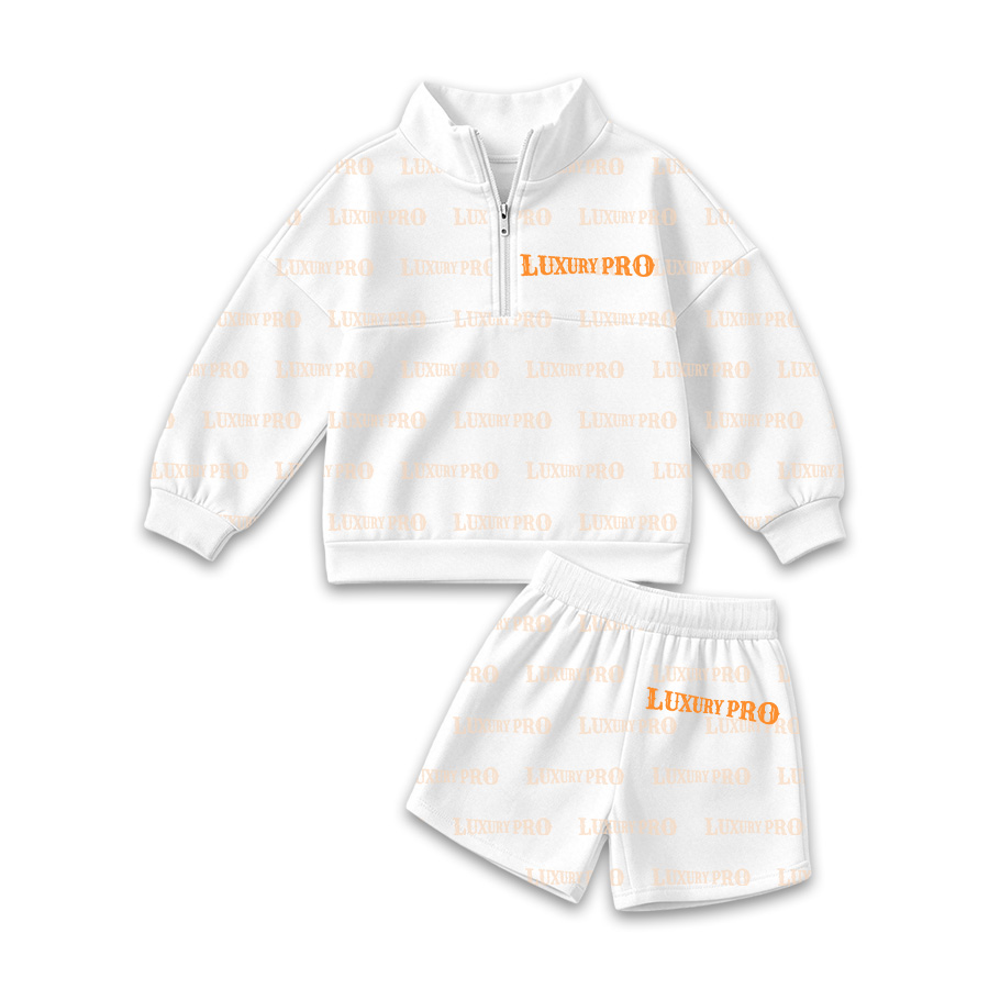 AOP Adult half zip hoodie shorts set