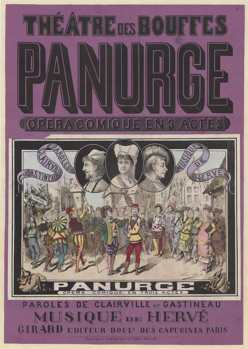 Théâtre des Bouffes Panurge opéra comique en 3 actes 1879