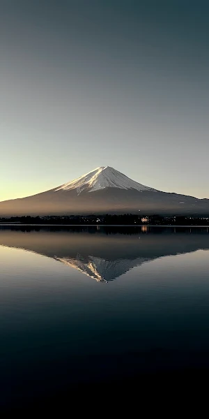 Mount Fuji Reflection At Dawn Full HD iPhone Wallpaper Background