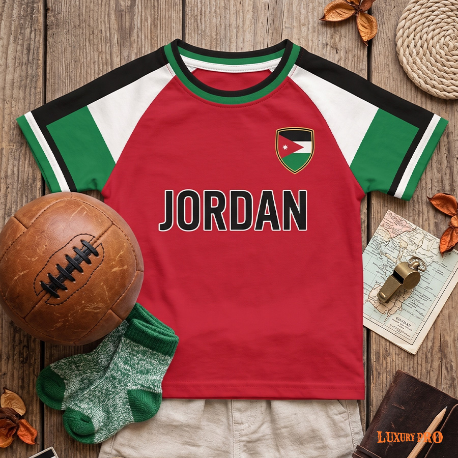AOP MEG Children's Football Round-Neck Raglan Sleeve Short Sleeve