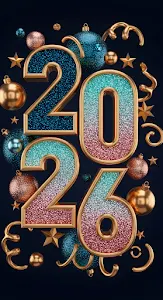 Glittering 2026 New Year Celebration Design