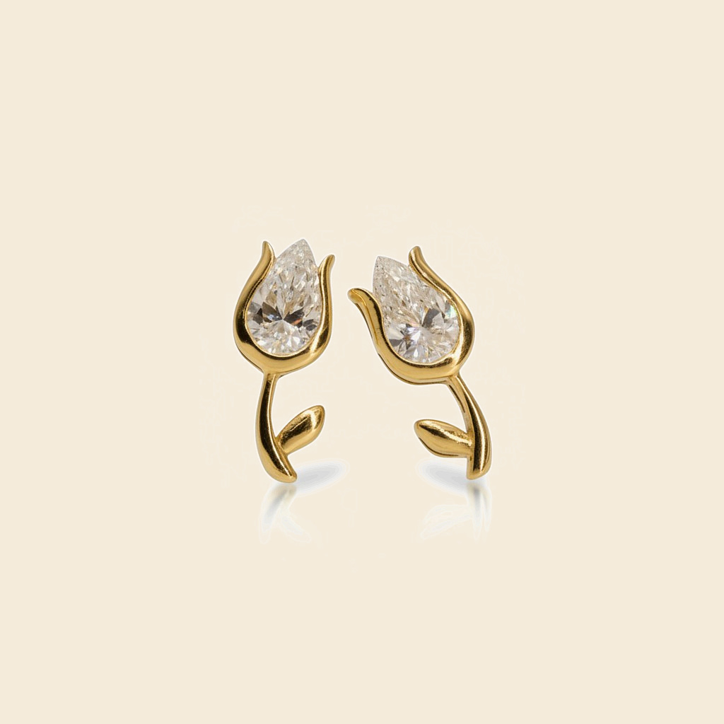 Tulip Studs – Yellow Gold