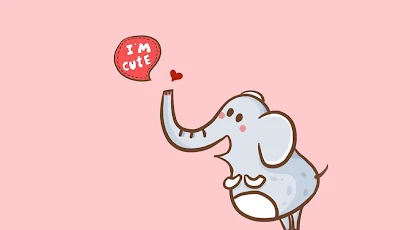 Cute Elephant Minimal Full HD iPhone Wallpaper Background