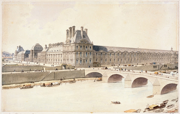 Le Palais des Tuileries en 1690 vue du quai de la Grenouillère 1915 1945