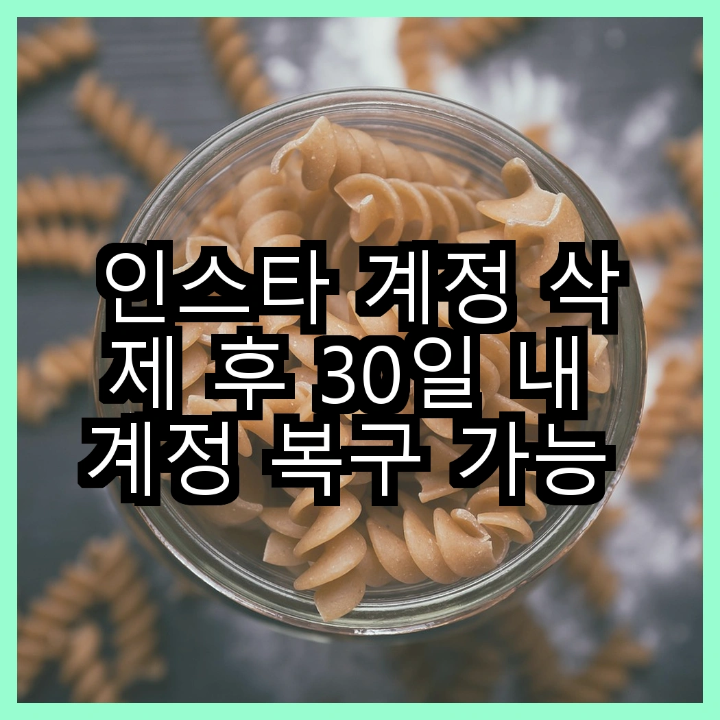 인스타 계정 삭제 후 30일 내 계정 복구 가능 여부 썸네일