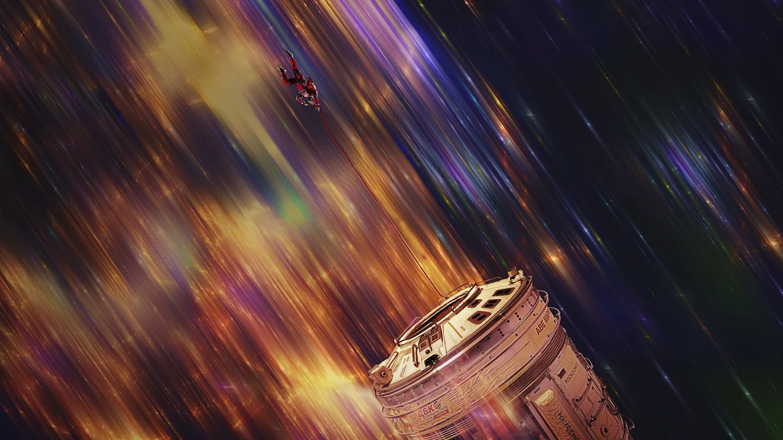 Astronaut Floating Near Space Capsule - Sci-Fi Illustration 4K Wallpaper (3840x2160)