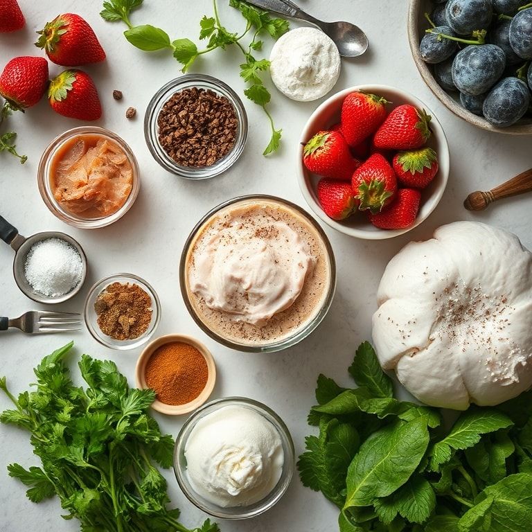 Ingredients for Strawberry Cold Foam Perfect Coffee Topping: Easy Homemade Coffee Garnish