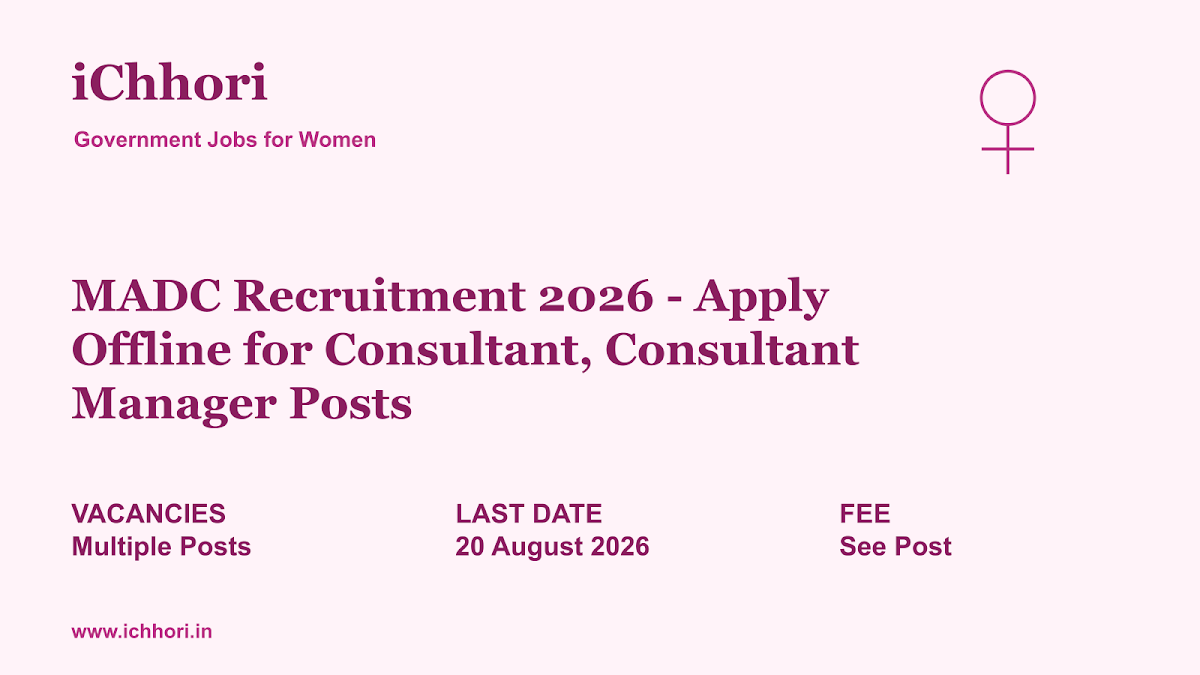MADC Recruitment 2026 - Apply Offline for Consultant, Consultant Manager Posts - iChhori