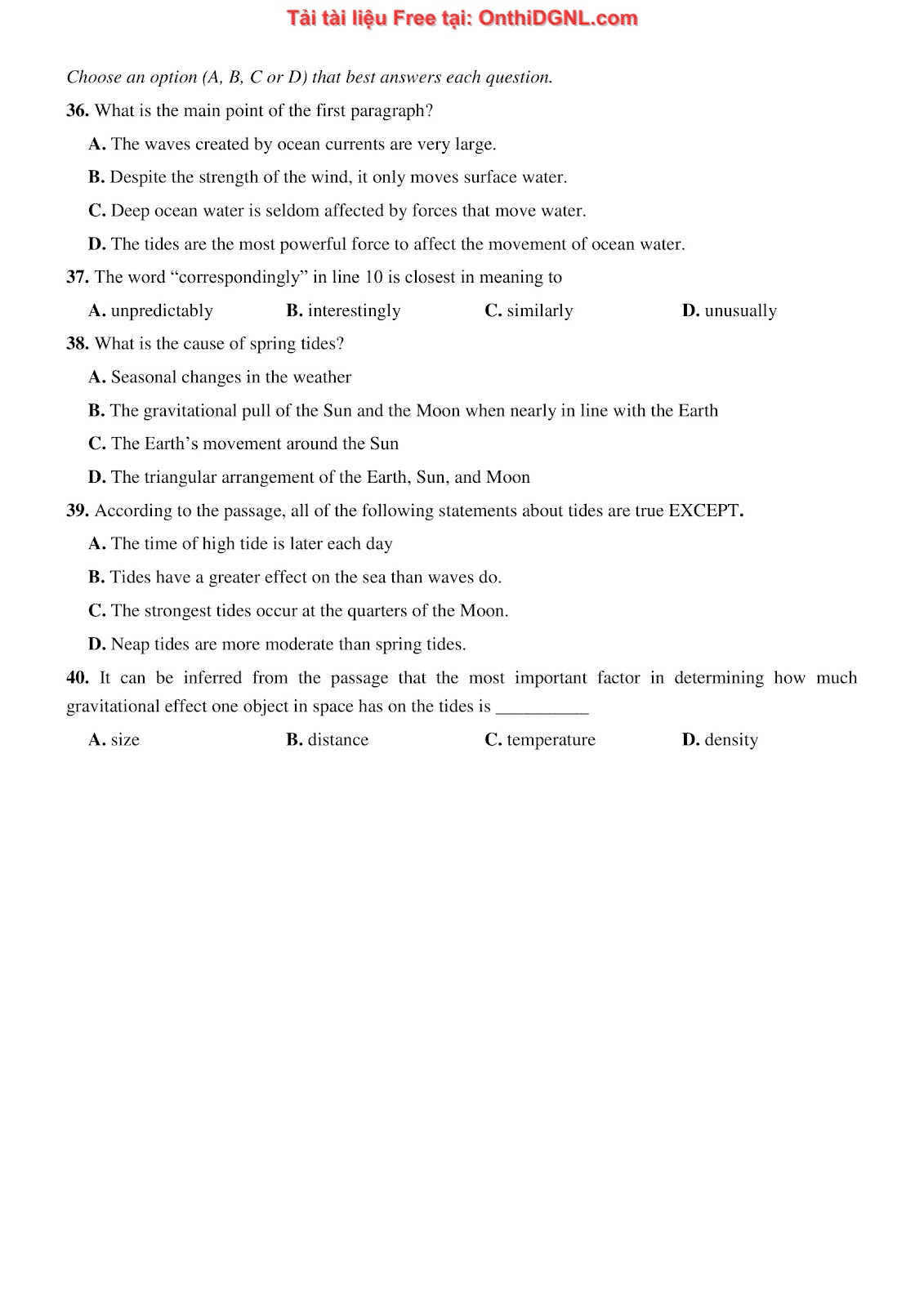 800 bài tập môn Tiếng Anh - Ôn thi ĐGNL ĐHQG TP HCM Phần 37