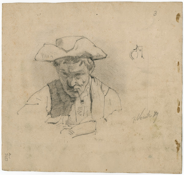 Smoking man with a pipe 1879