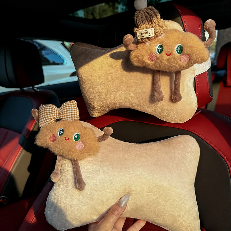 Flauschiges Auto-Nackenkissen mit Wolkenmuster