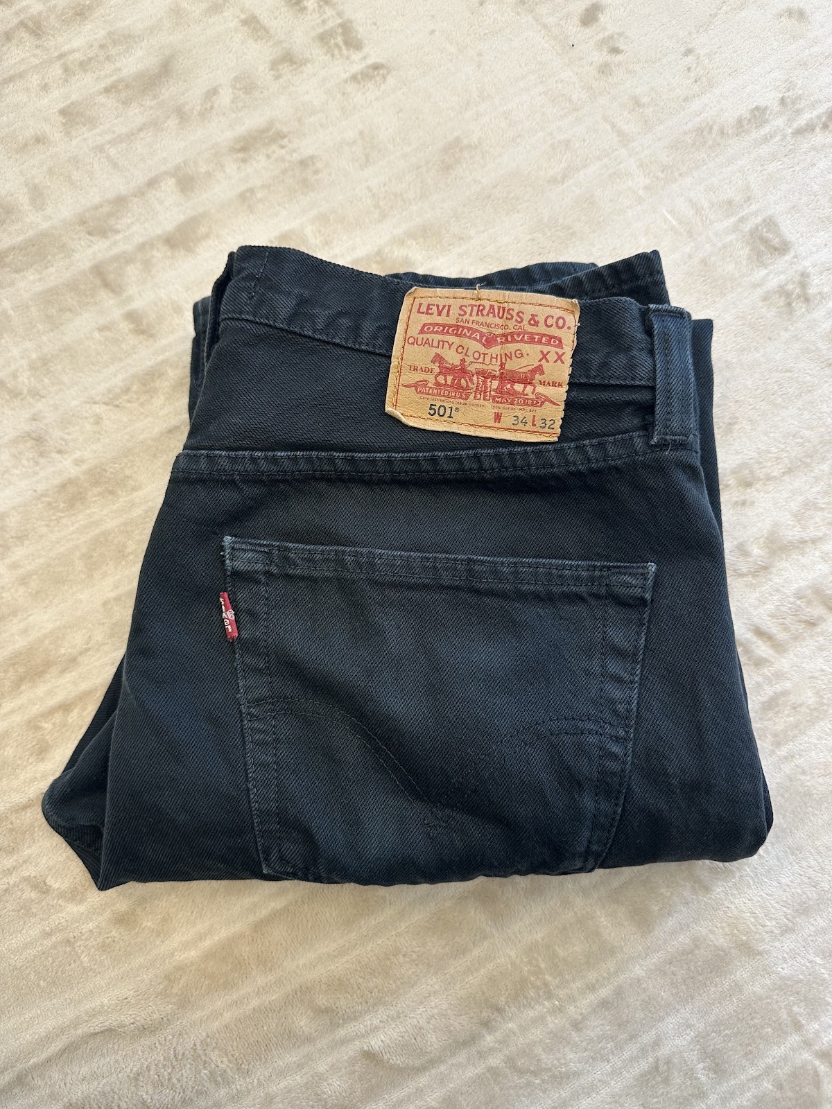 Levi's 501 Black Straight Leg Button-Fly Jeans W34 L32