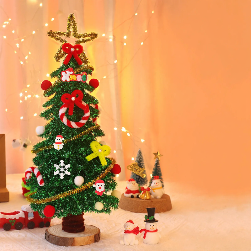 DIY Christmas Tree Craft Kit with Wooden Base