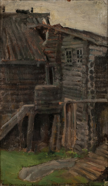 Runonlaulaja Pahkomin talo Akonlahdelta 1890