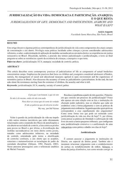 AUGUSTO, Acácio. Juridicialização da vida