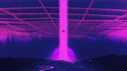 Vaporwave Falling Down 4K Wallpaper Background