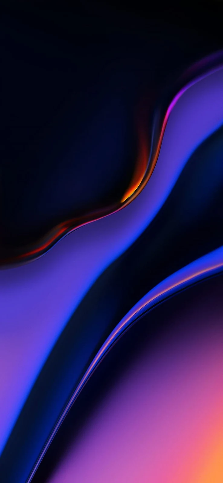 Sleek Neon Fluid Curves - Digital Art 2K iPhone Wallpaper (1800x3900)