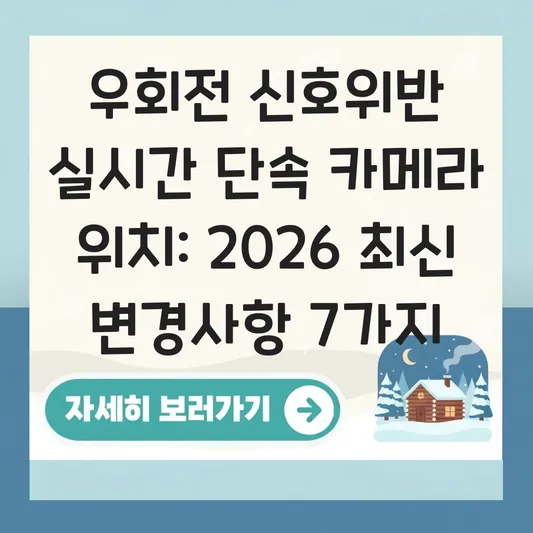 우회전 신호위반 실시간 단속 카메라 위치